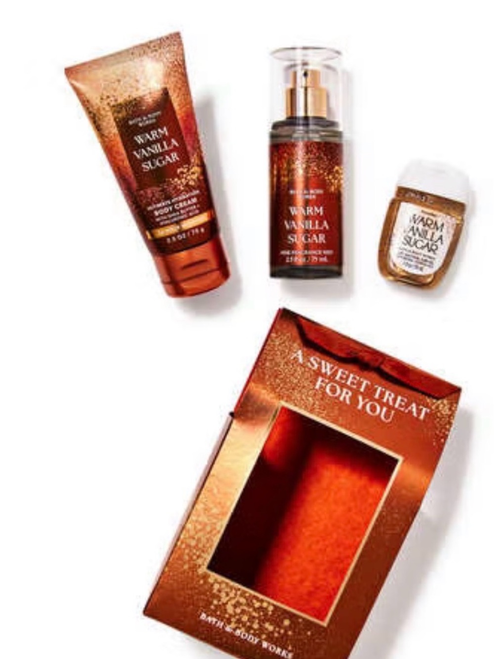 Bath & Body Works Warm Vanilla Sugar Set - Copper Brown